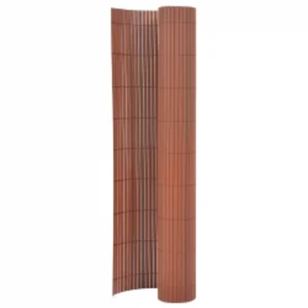 Double-Sided Garden Fence 110x400 cm Brown