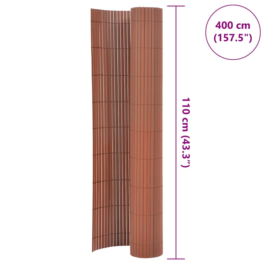 Double-Sided Garden Fence 110x400 cm Brown