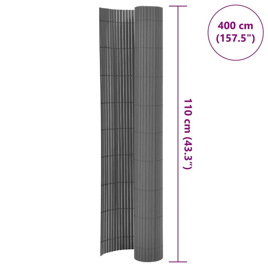 Double-Sided Garden Fence 110x400 cm Grey