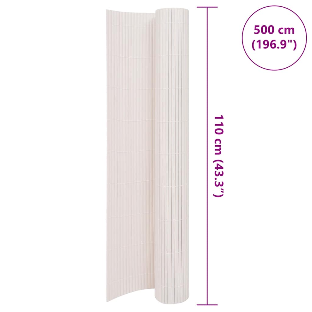 Double-Sided Garden Fence 110x500 cm White