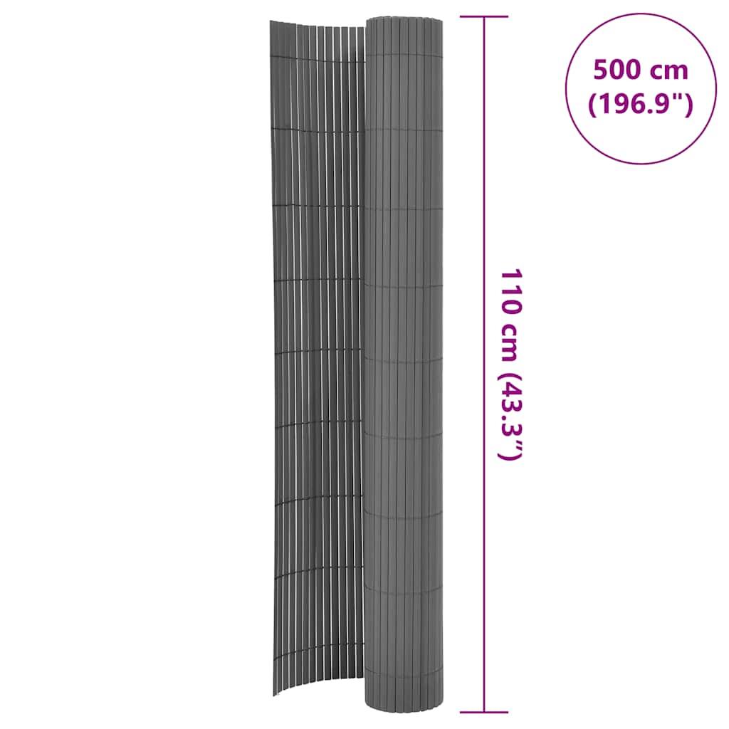 Double-Sided Garden Fence 110x500 cm Grey