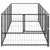 Dog Kennel Black 4 m² Steel
