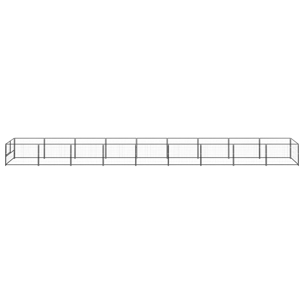 Dog Kennel Black 9 m² Steel