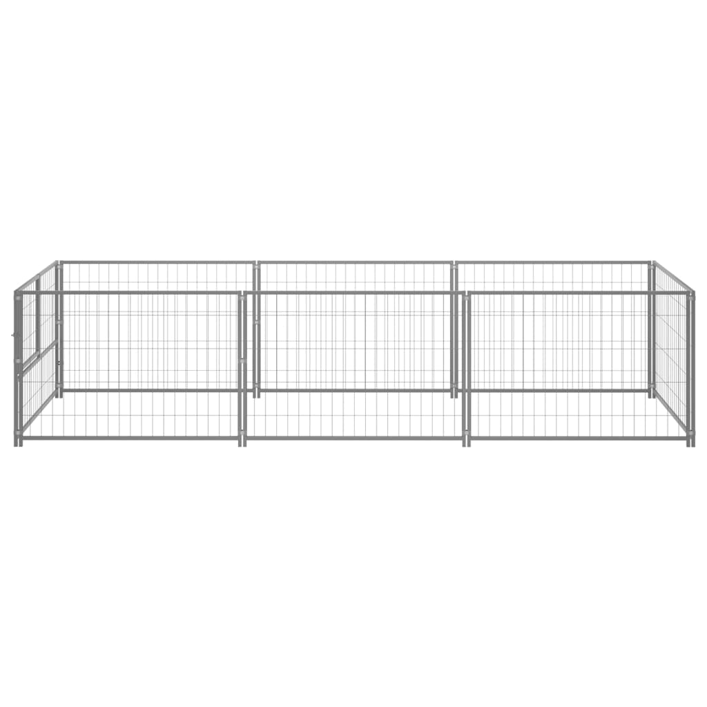 Dog Kennel Silver 3 m² Steel