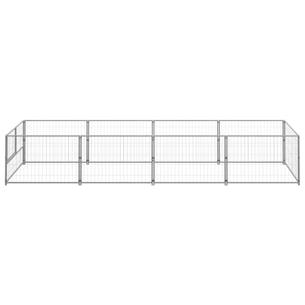 Dog Kennel Silver 4 m² Steel