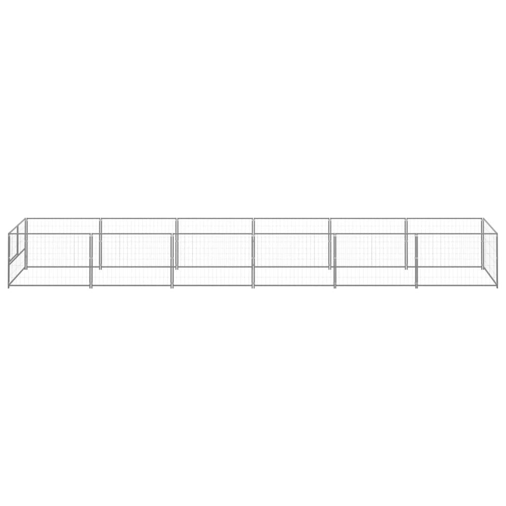Dog Kennel Silver 6 m² Steel
