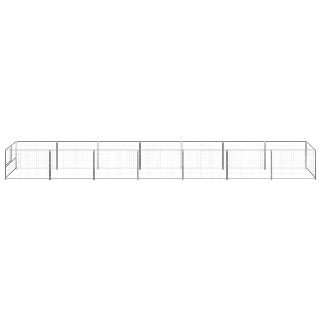 Dog Kennel Silver 7 m² Steel