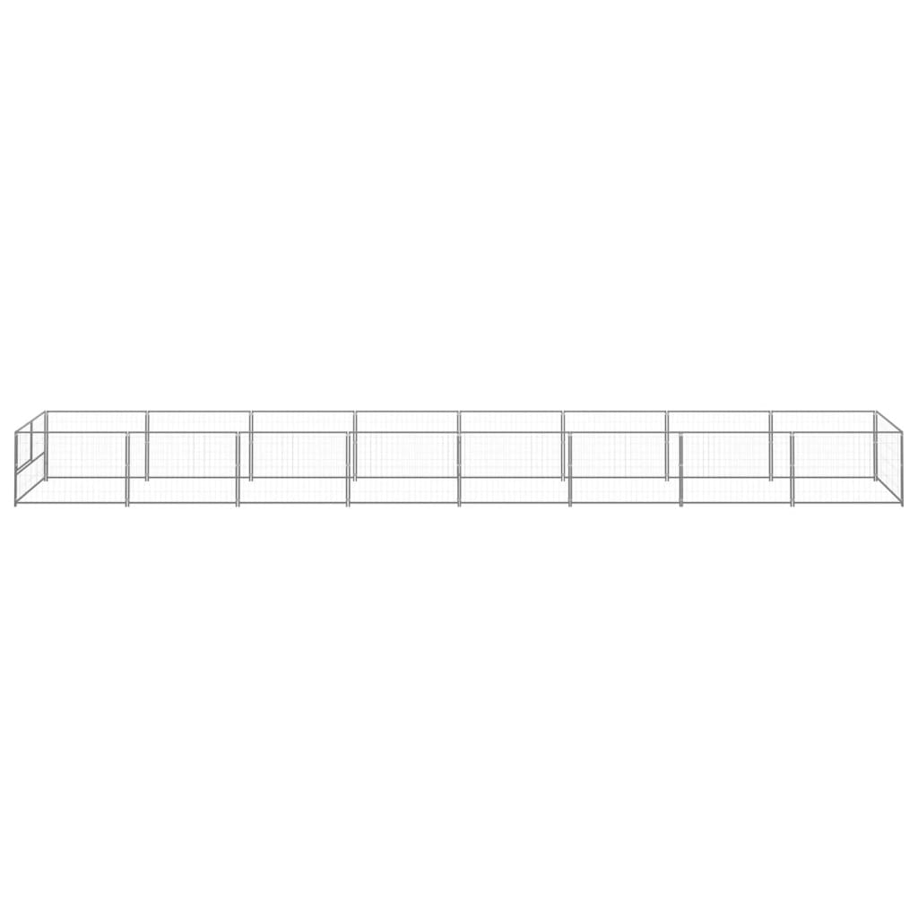 Dog Kennel Silver 8 m² Steel