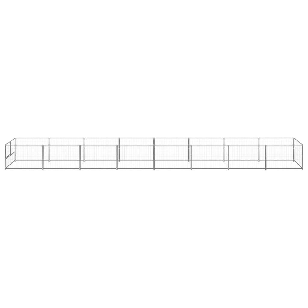 Dog Kennel Silver 8 m² Steel