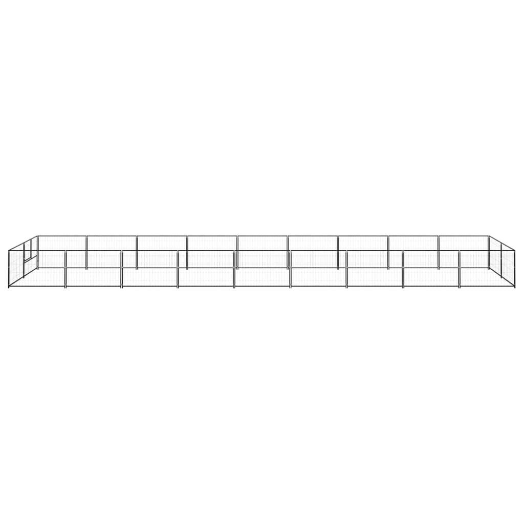 Dog Kennel Black 18 m² Steel