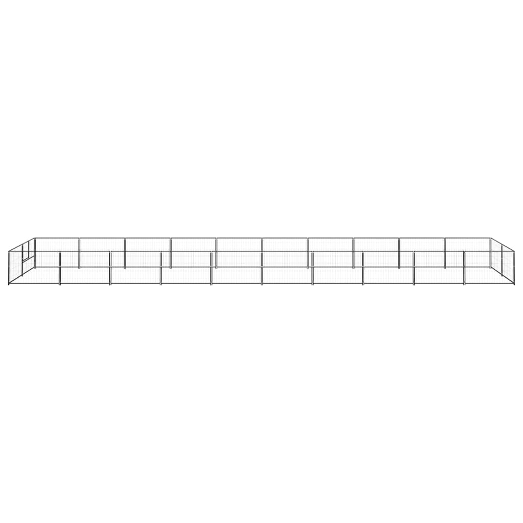 Dog Kennel Black 20 m² Steel