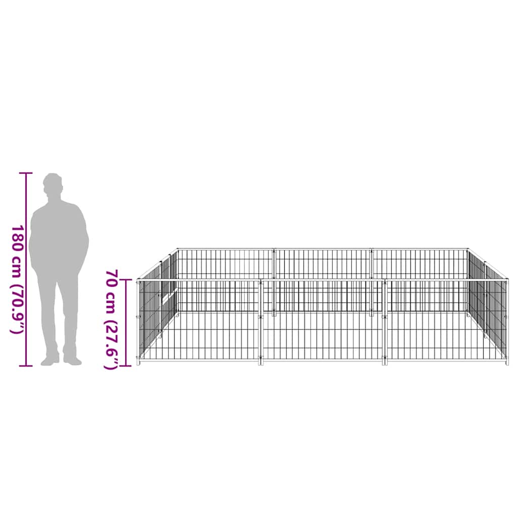 Dog Kennel Silver 6 m² Steel