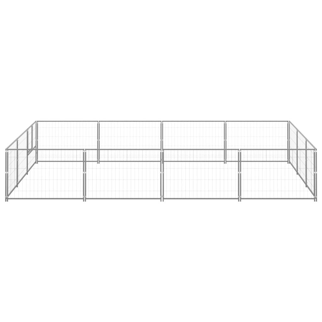 Dog Kennel Silver 12 m² Steel