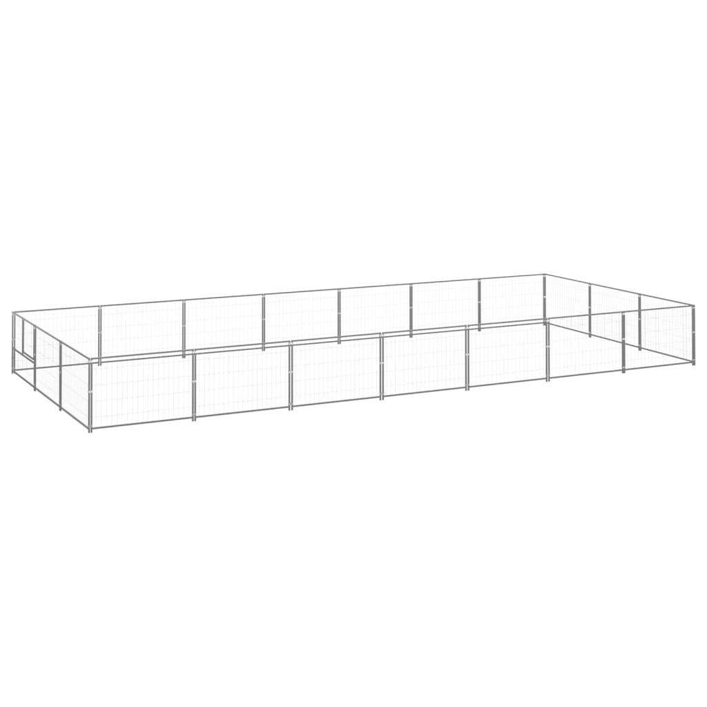 Dog Kennel Silver 21 m² Steel
