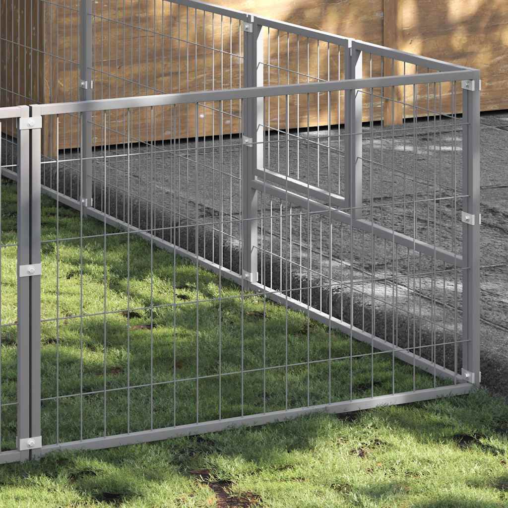 Dog Kennel Silver 27 m² Steel