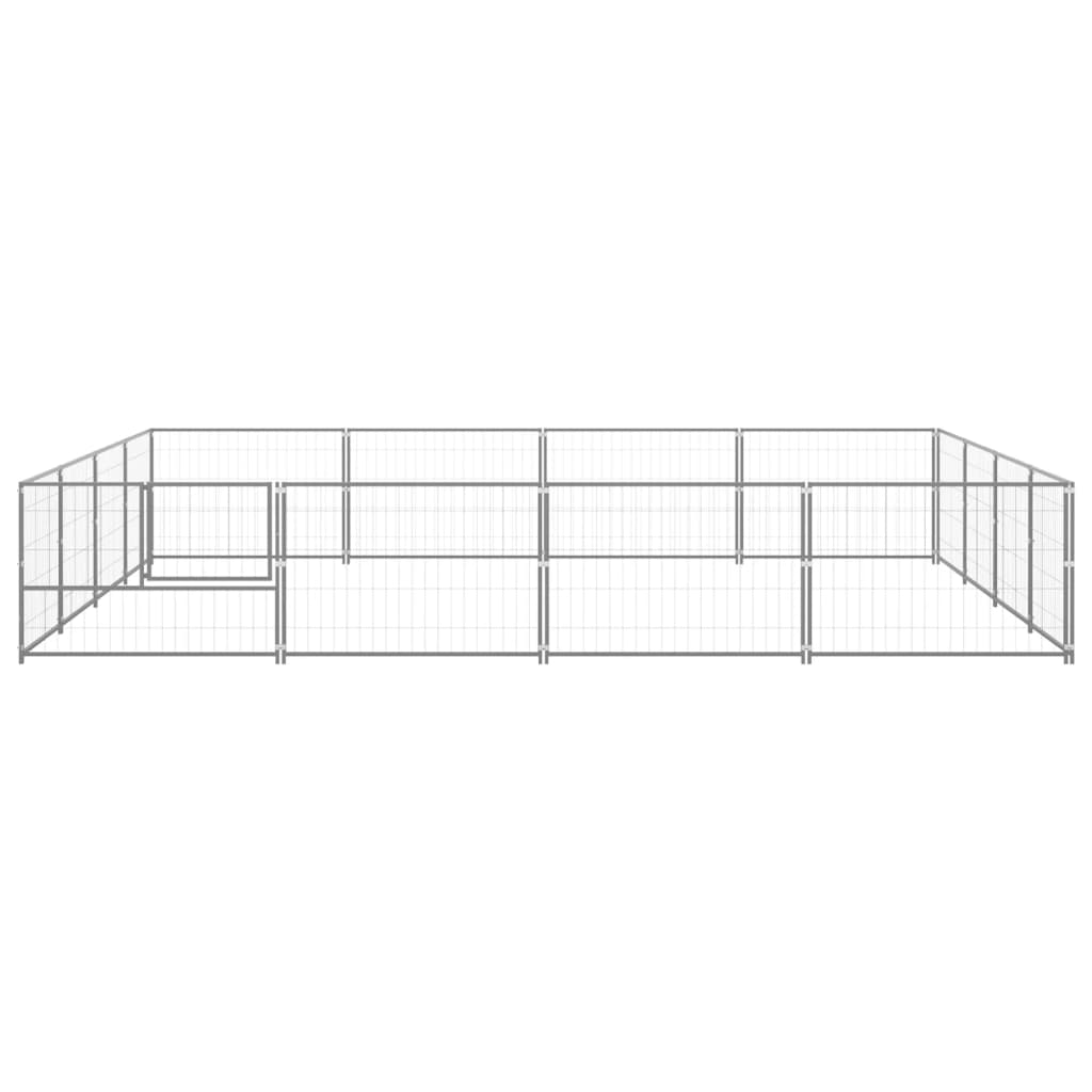 Dog Kennel Silver 16 m² Steel