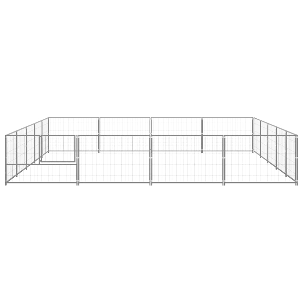 Dog Kennel Silver 20 m² Steel