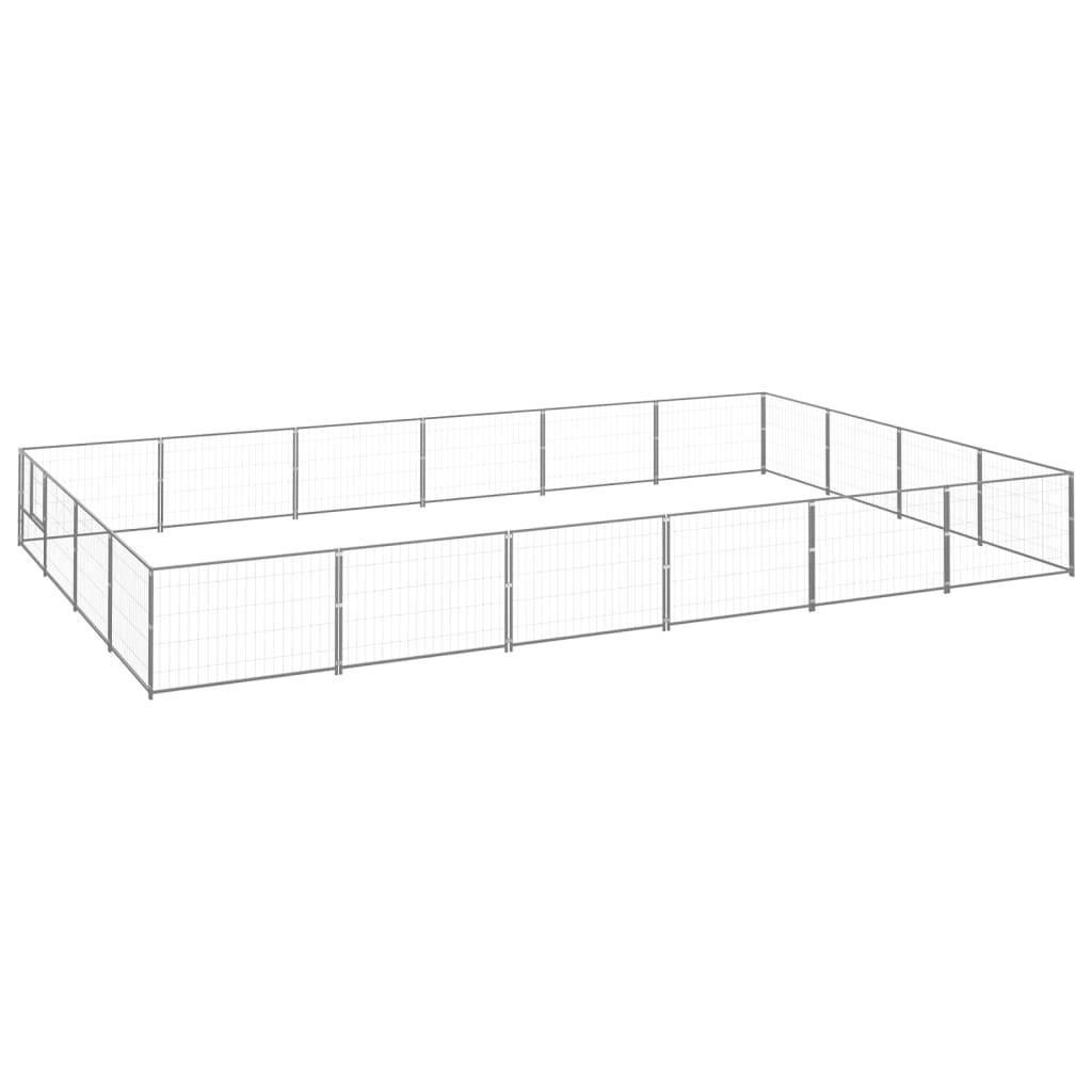 Dog Kennel Silver 24 m² Steel