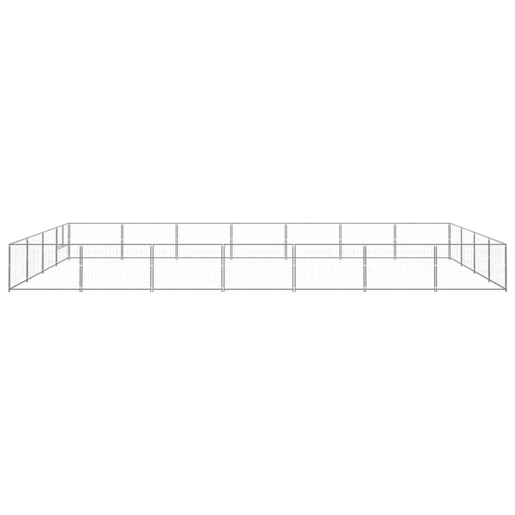 Dog Kennel Silver 28 m² Steel
