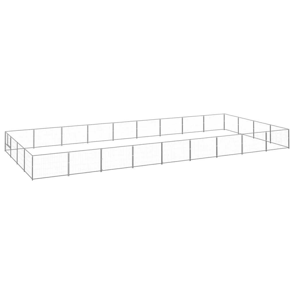 Dog Kennel Silver 36 m² Steel