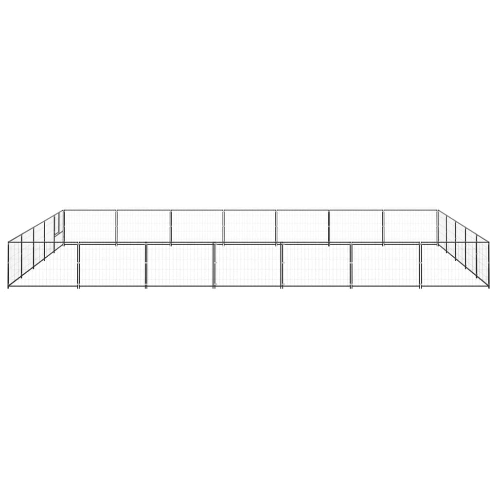 Dog Kennel Black 35 m² Steel