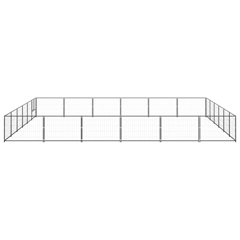 Dog Kennel Black 36 m² Steel