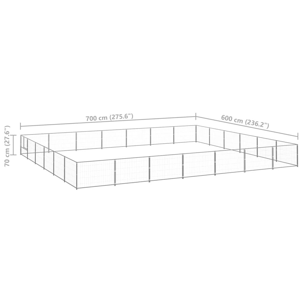 Dog Kennel Silver 42 m² Steel