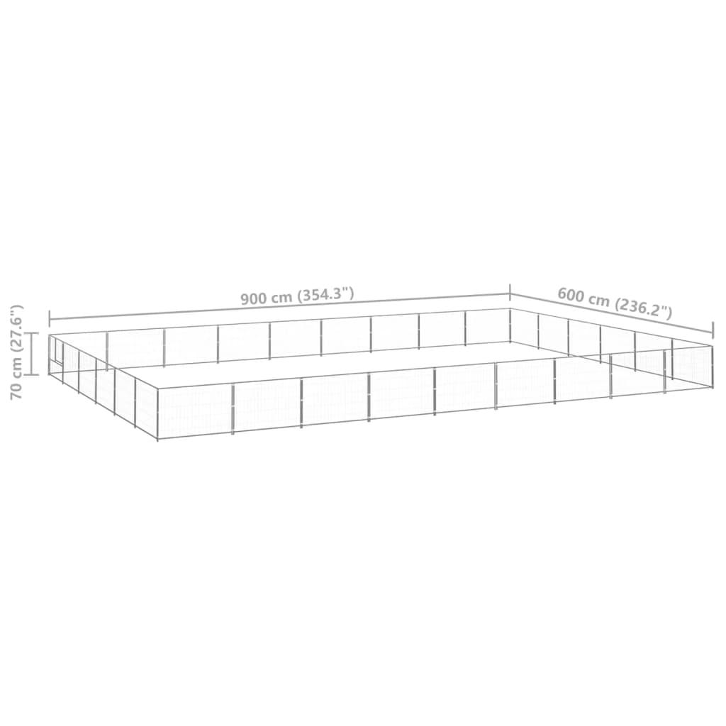 Dog Kennel Silver 54 m² Steel