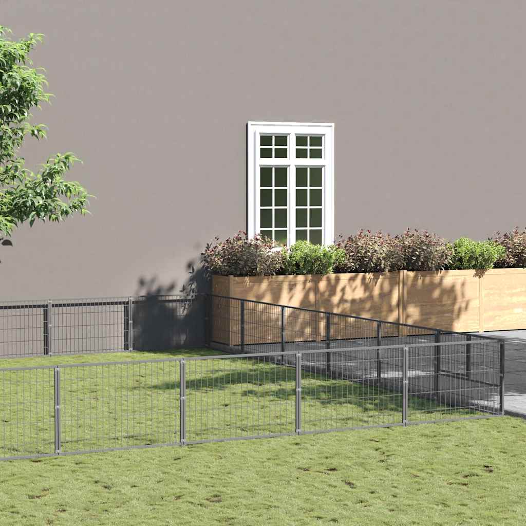 Dog Kennel Silver 54 m² Steel