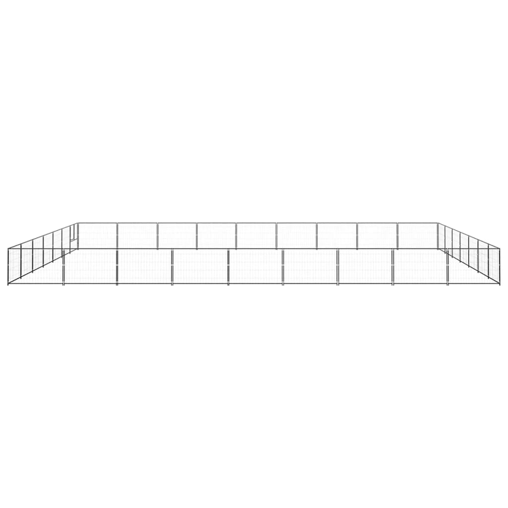 Dog Kennel Black 63 m² Steel