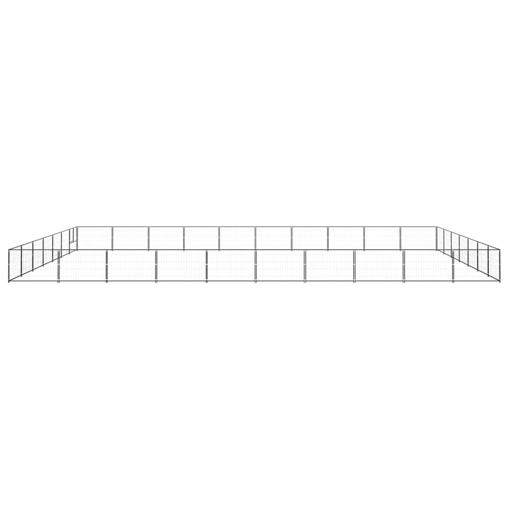 Dog Kennel Black 70 m² Steel