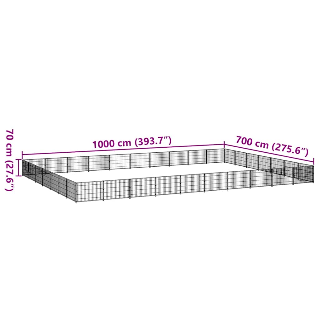 Dog Kennel Silver 70 m² Steel
