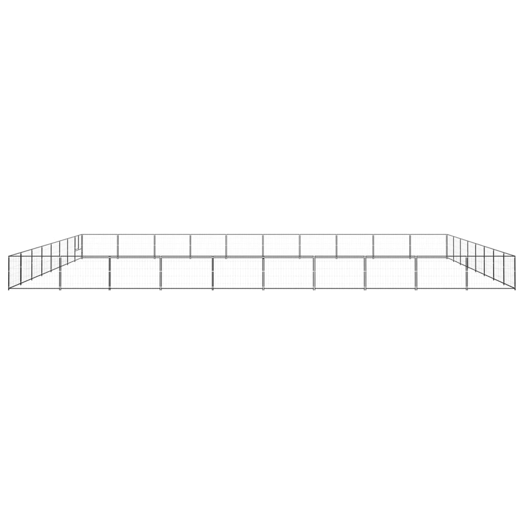 Dog Kennel Black 80 m² Steel