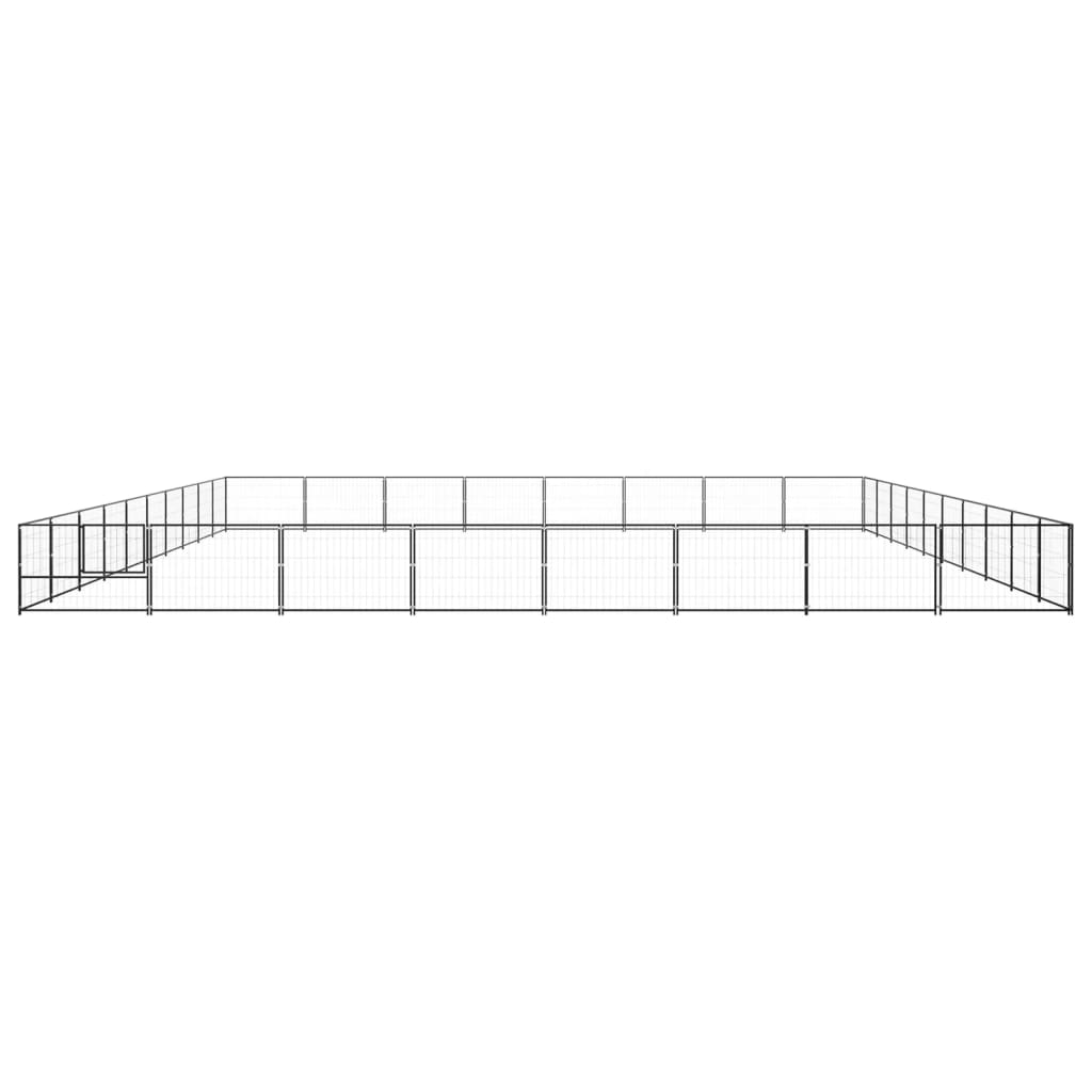 Dog Kennel Black 80 m² Steel
