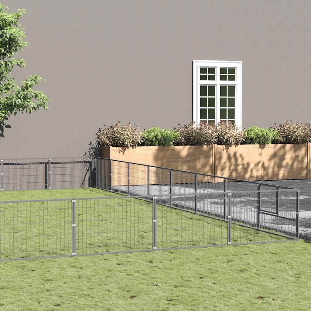 Dog Kennel Silver 72 m² Steel