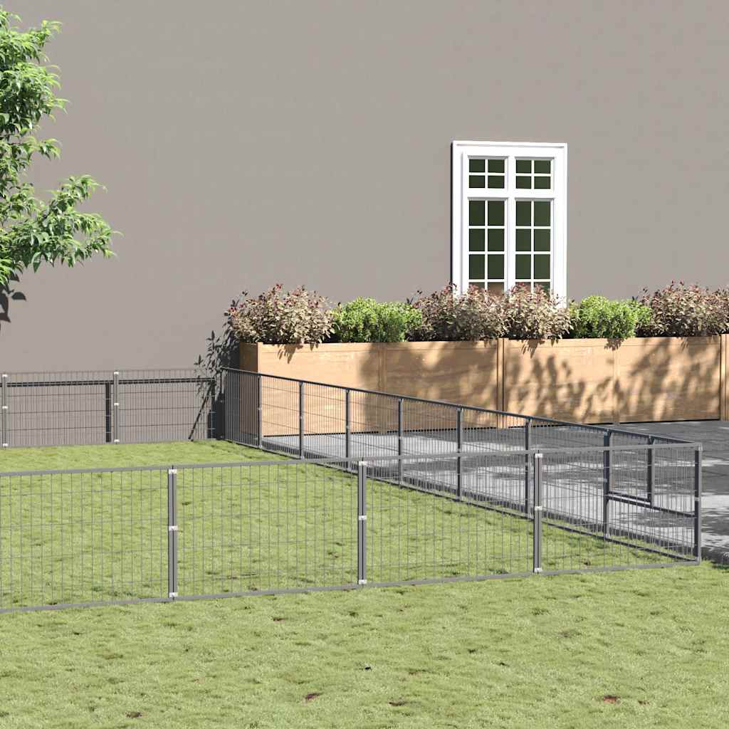 Dog Kennel Silver 80 m² Steel