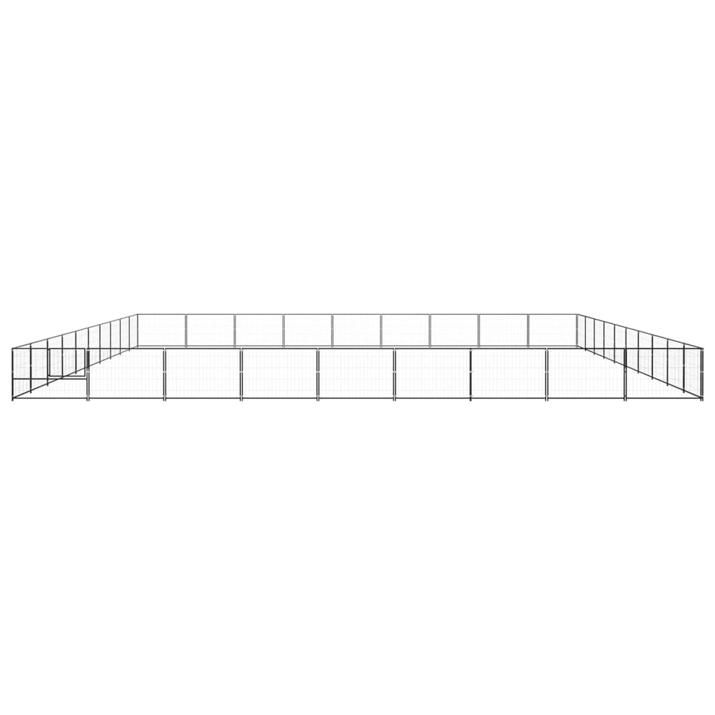 Dog Kennel Black 90 m² Steel