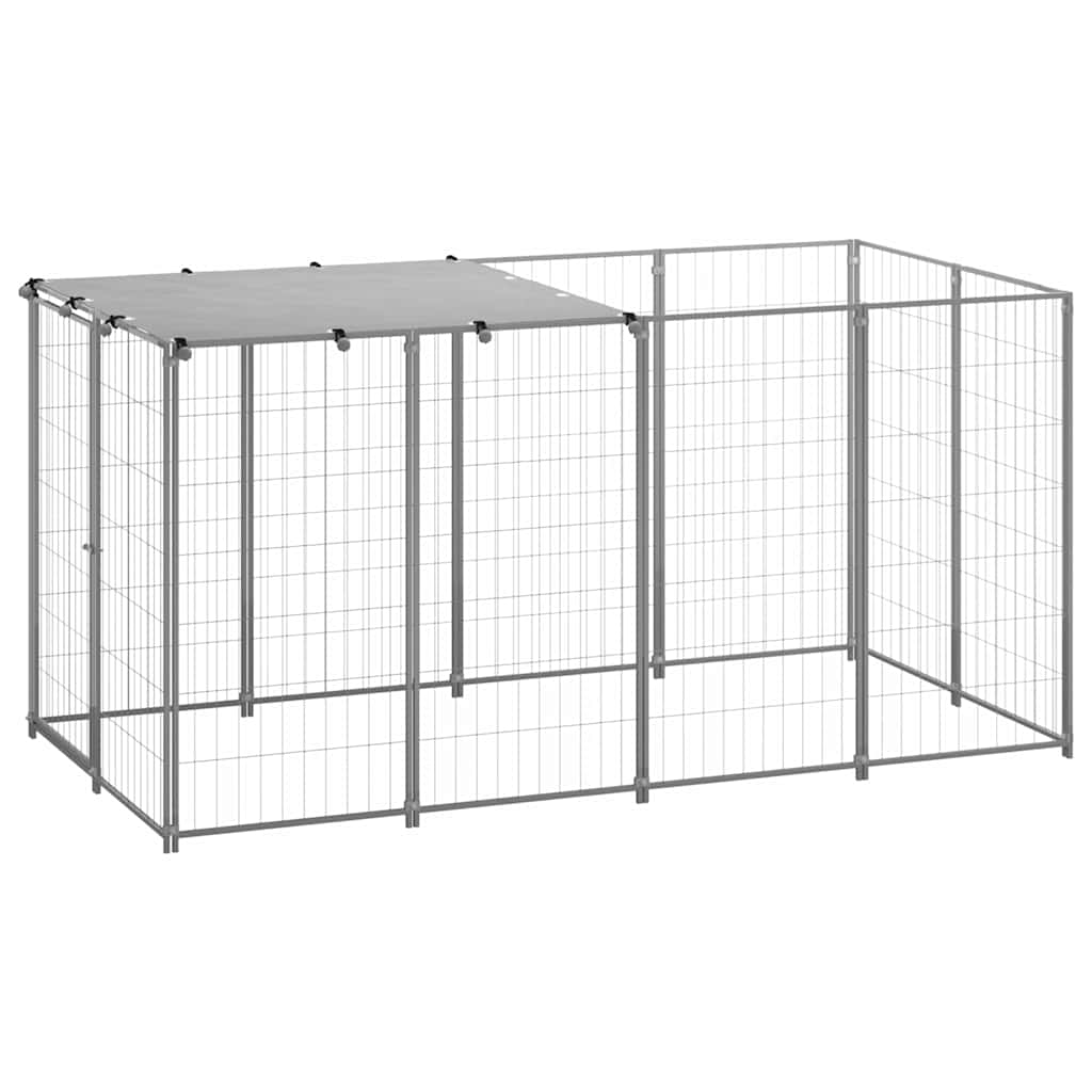 Dog Kennel Silver 2,42 m² Steel