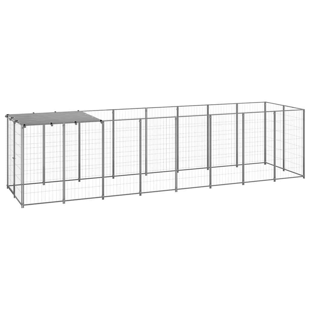 Dog Kennel Silver 4,84 m² Steel
