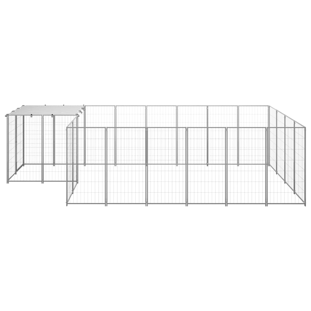 Dog Kennel Silver 8.47 m² Steel