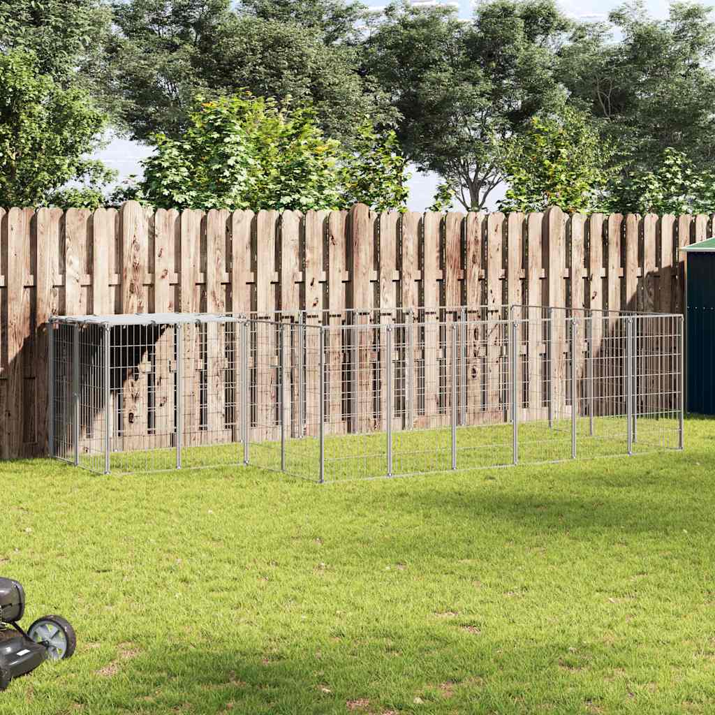 Dog Kennel Silver 8,47 m² Steel
