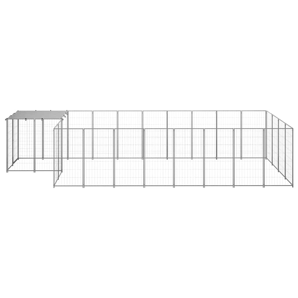 Dog Kennel Silver 10,89 m² Steel