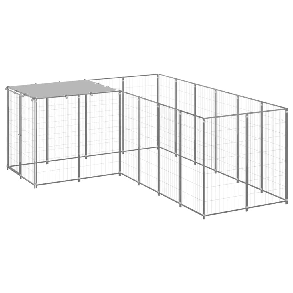 Dog Kennel Silver 4.84 m² Steel