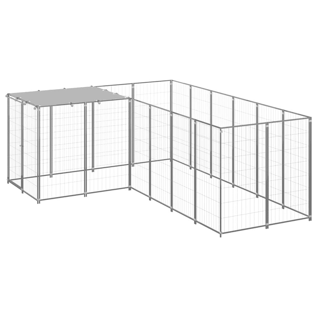 Dog Kennel Silver 4,84 m² Steel