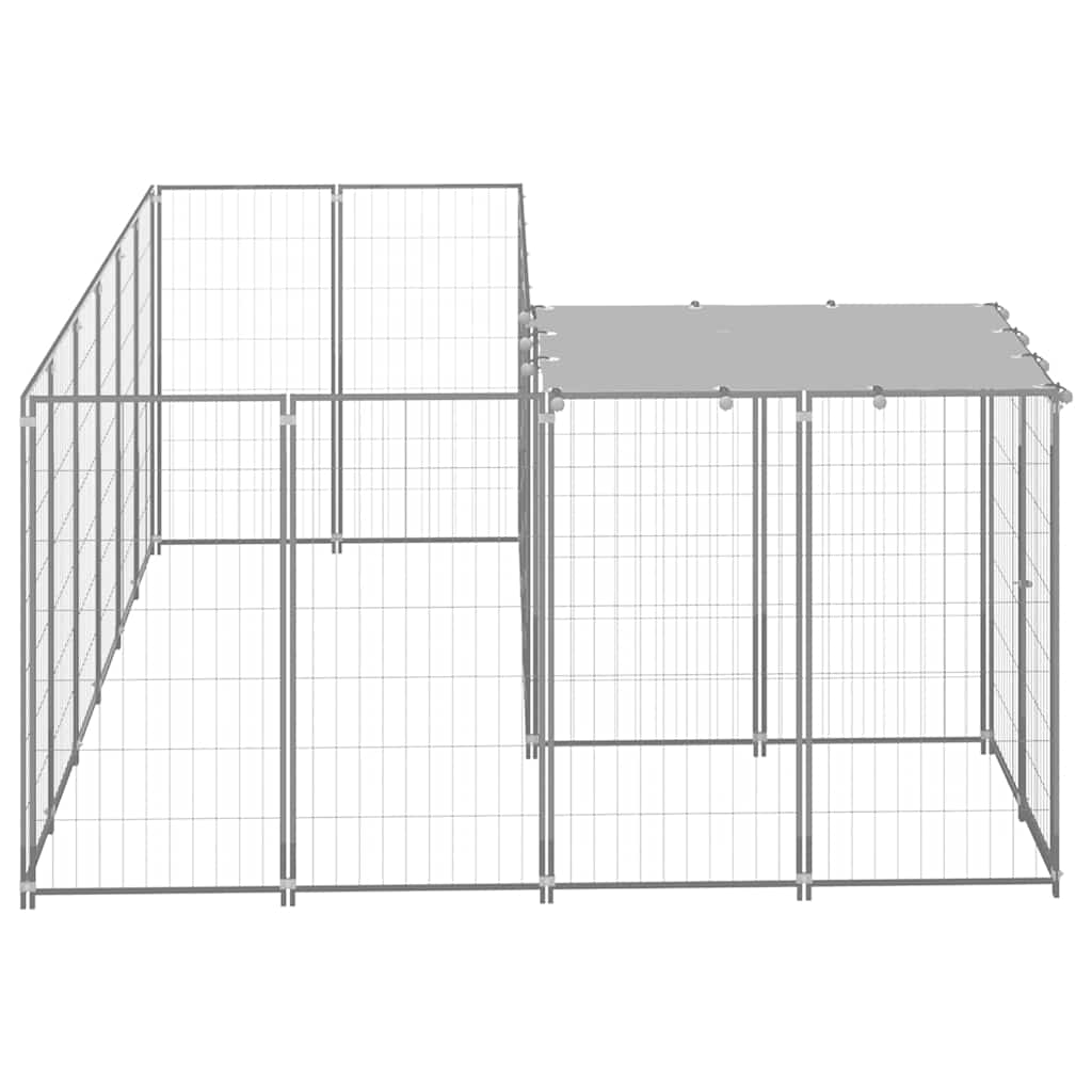 Dog Kennel Silver 4,84 m² Steel