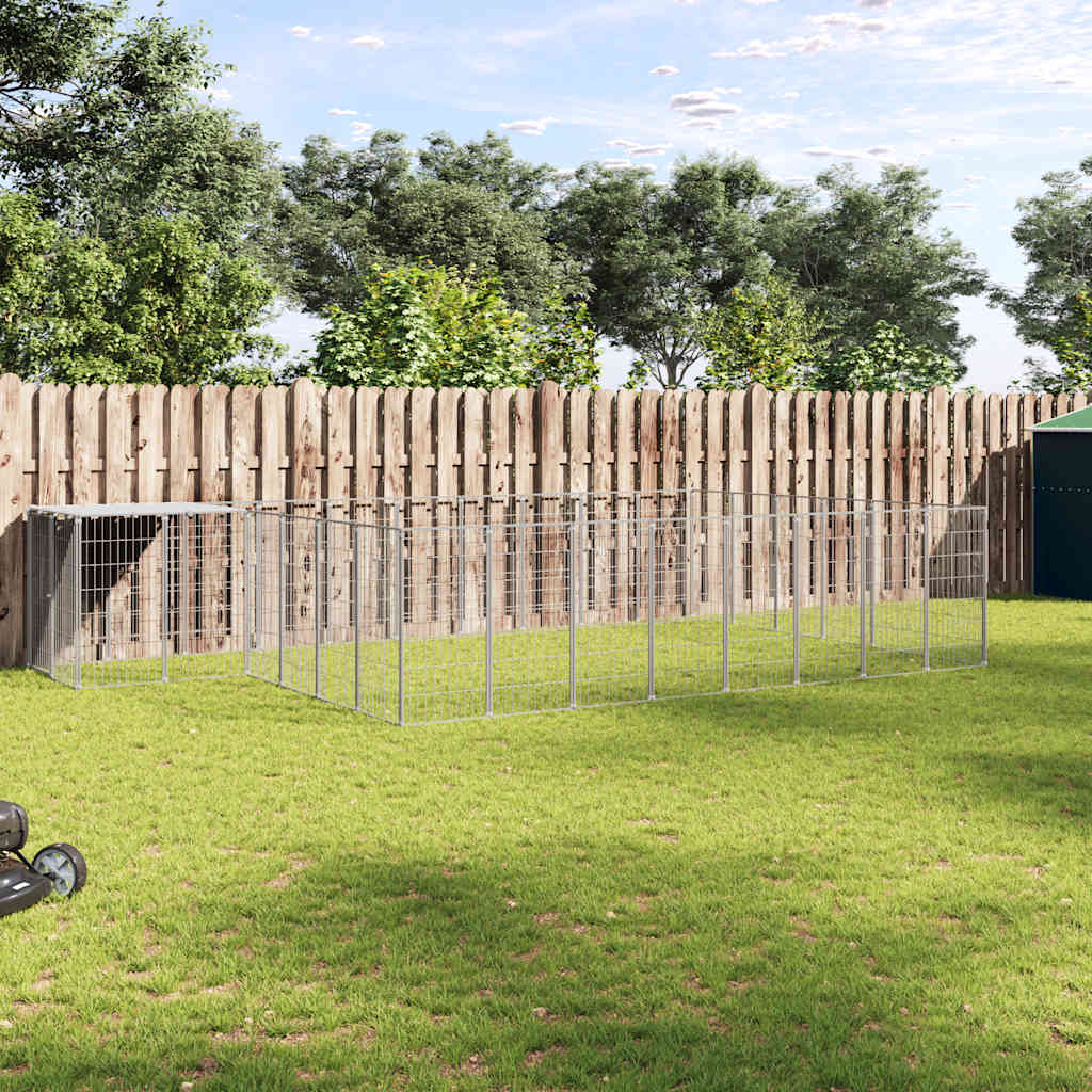Dog Kennel Silver 15.73 m² Steel