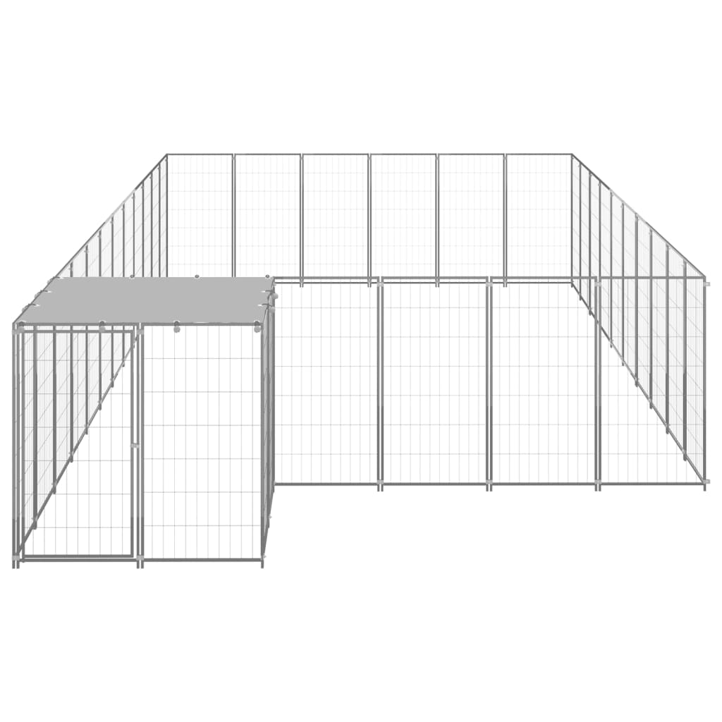 Dog Kennel Silver 19.36 m² Steel