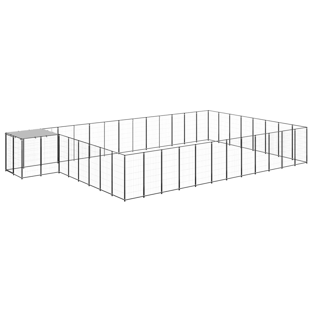 Dog Kennel Black 30.25 m² Steel