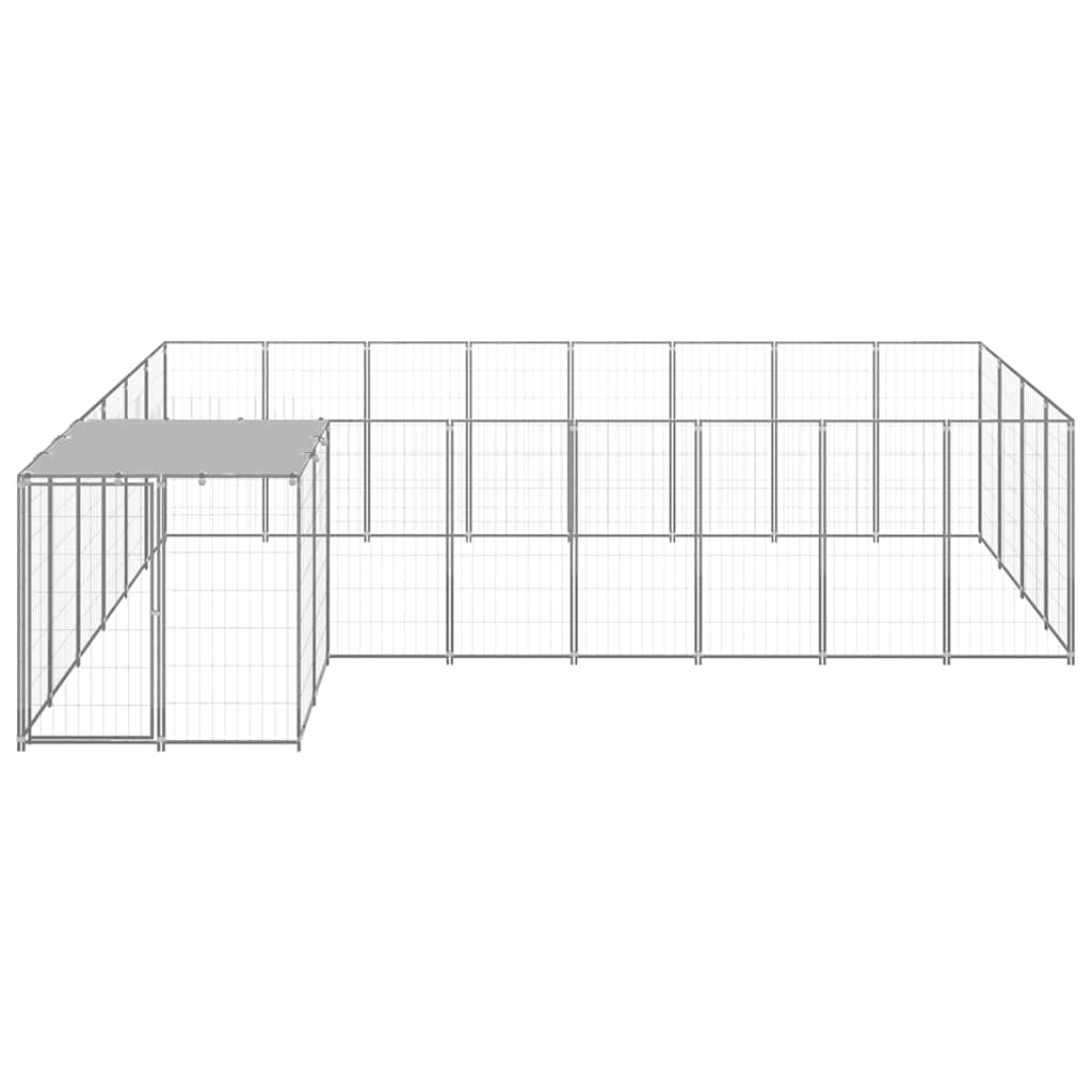 Dog Kennel Silver 10,89 m² Steel