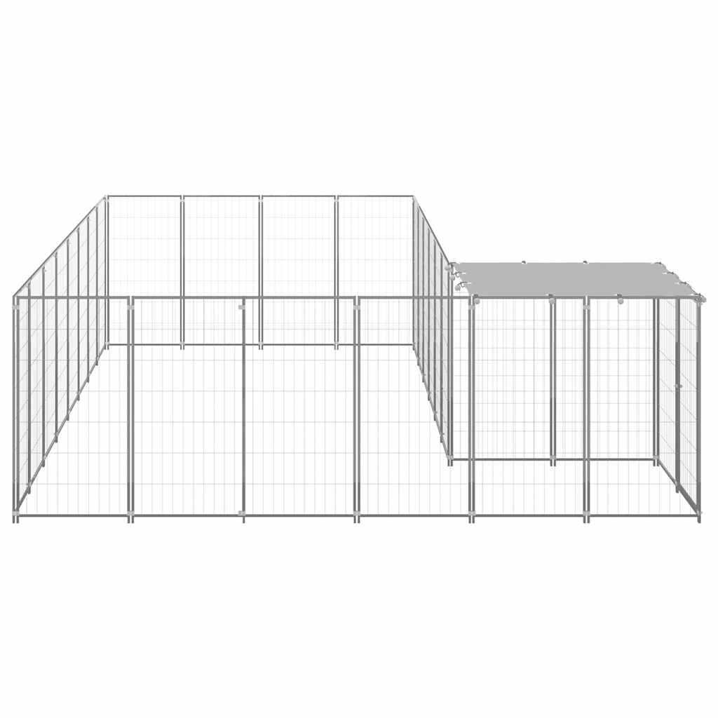 Dog Kennel Silver 10,89 m² Steel